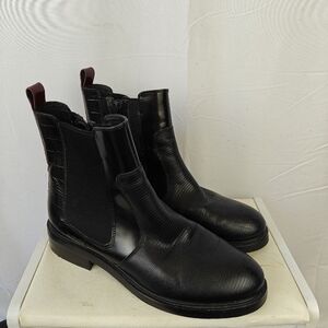 Jeffery Campbell Black Leather Edmond Boot Size 8.5 Women's